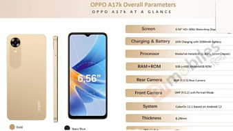 Смартфон OPPO A17K показан на промо-изображениях