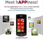 Каждые 2 месяца LG будет бесплатно раздавать 10 приложений для WP7-смартфонов