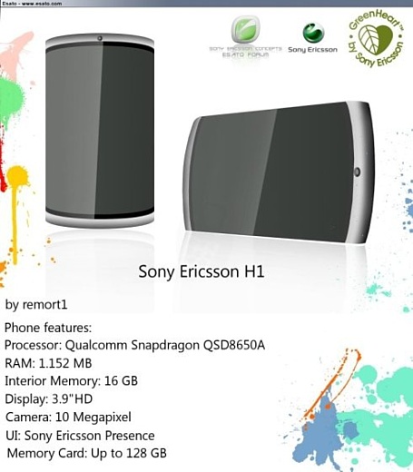 Sony Ericsson H1: концепт-смартфон линейки GreenHeart с бездонной RAM