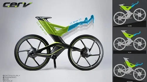 Велосипед CERV автоматически подстраивается под условия местности