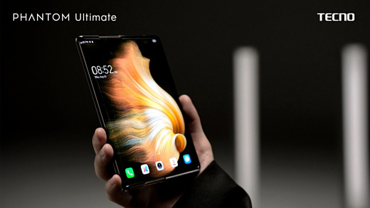 Tecno показала концепт смартфона Phantom Ultimate со сворачивающимся экраном