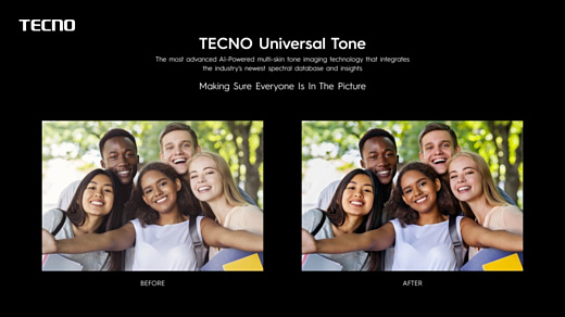 Tecno представила технологию Universal Tone для идеальной передачи оттенков кожи на фото