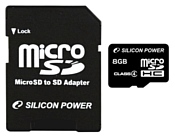Silicon Power micro SDHC Card 8GB Class 4 + SD adapter