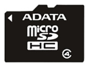 ADATA microSDHC Class 4 8GB + SD adapter