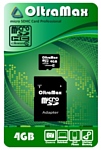 Oltramax microSDHC Class 4 4GB + адаптер