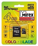 Mirex microSDHC Class 4 4GB + SD adapter