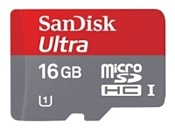 Sandisk Ultra microSDHC Class 10 UHS Class 1 30MB/s 16GB + SD adapter