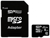 Silicon Power microSDHC SP008GBSTHBU1V10SP 8GB (с адаптером)