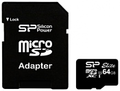 Silicon Power ELITE microSDXC 64GB UHS Class 1 Class 10 + SD adapter