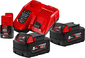 Milwaukee M18 M18NRG-502 4933459217 (2 x 18В/5 Ач + 12В/2 Ач + 12-18В)