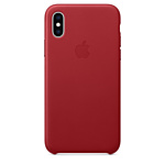 Apple Leather Case для iPhone XS Red