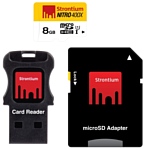 Strontium NITRO microSDHC Class 10 UHS-I U1 400X 8GB + SD adapter & USB Card Reader