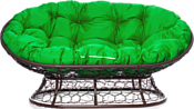 M-Group Мамасан 12110204 (коричневый ротанг/зеленая подушка)