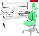 Anatomica Study-120 Lux + надстройка + органайзер + ящик с зеленым креслом Armata Duos (белый/серый)