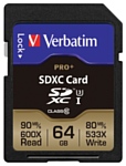Verbatim Pro+ SDXC Class 10 UHS-3 64GB