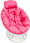 M-Group Папасан пружинка мини 12090108 (белый ротанг/розовая подушка)