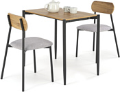 Halmar Nando стол+ 2 стула (натуральный/черный/серый)