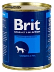 Brit (0.85 кг) 6 шт. Консервы для собак Говядина и рис