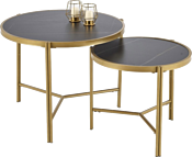 Halmar Fatima 2 стола (черный мрамор/золотой)