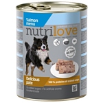 Nutrilove (0.8 кг) 1 шт. Dogs - Delicious pate - Salmon menu