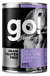 GO! (0.4 кг) 1 шт. Grain + Gluten Free Chicken Stew with Turkey + Duck canned