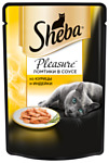 Sheba (0.085 кг) 1 шт. Pleasure ломтики в соусе из курицы и индейки