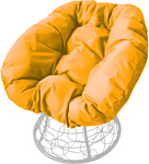 M-Group Пончик 12320111 (белый ротанг/желтая подушка)