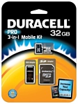 Duracell PRO microSDHC Class 10 32GB + SD adapter & USB Card Reader