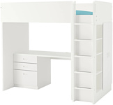 Ikea Стува/Фритидс 200x90 (3 ящика, 2 дверцы, бел/бел) 192.534.36