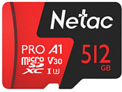 Netac MicroSDXC 512GB V30/A1/C10 Netac P500 Extreme Pro с адаптером
