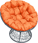 M-Group Папасан пружинка 12050307 (серый ротанг/оранжевая подушка)