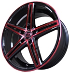 Sakura Wheels 3180 8x18/5x108 D73.1 ET42 Black Red Lip