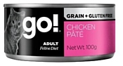 GO! (0.1 кг) 6 шт. Grain Free Chicken Pate консервы беззерновые с курицей для кошек (паштет)