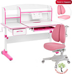 Anatomica Uniqa + надстройка + подставка для книг с розовым креслом Armata Duos (белый/розовый)