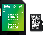 GOODRAM microSDXC (Class 10) UHS-I U3 64GB + адаптер [M3AA-0640R11-DD]