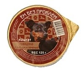 Ем Без Проблем Паштет для собак Говядина с рубцом и печенью (0.125 кг) 1 шт.