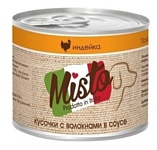 Vita PRO (0.195 кг) 1 шт. Misto Индейка кусочки с волокнами в соусе для собак