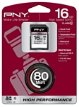 PNY High Performance SDHC class 10 UHS-I U1 16GB