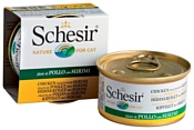 Schesir (0.085 кг) 1 шт. Кусочки в желе. Куриное филе с сурими. Консервы для кошек