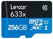 Lexar microSDXC Class 10 UHS Class 1 633x 256GB + SD adapter