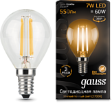 Gauss LED Filament Globe 7W 2700K E14 105801107