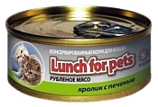 Lunch for pets (0.1 кг) 1 шт. Консервы для кошек - Рубленое мясо: Кролик с печенью