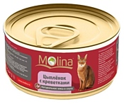 Molina (0.08 кг) Консервы для кошек Цыпленок с креветками в соусе