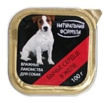 Натуральная Формула Консервы для собак Бычье сердце в желе (0.1 кг) 1 шт.
