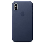 Apple Leather Case для iPhone XS Midnight Blue