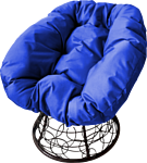 M-Group Пончик 12320410 (черный ротанг/синяя подушка)