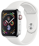 Apple Watch Series 4 GPS + Cellular 44mm Stainless Steel Case with Sport Band