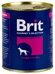 Brit (0.85 кг) 6 шт. Консервы для собак Сердце и печень