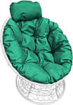 M-Group Папасан мини 12070104 (белый ротанг/зеленая подушка)