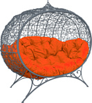 M-Group Улей на ножках 11220307 (серый ротанг/оранжевая подушка)